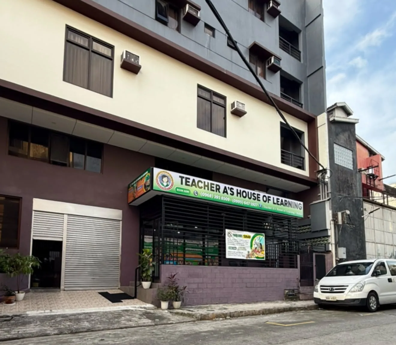 The Teacher A's House of Learning branch on Evangelista Street, Barangay Bangkal, Makati, with its green signage above the entrance